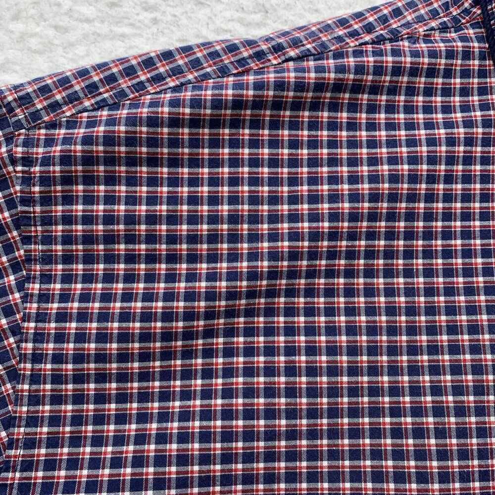 Polo Ralph‎ Lauren Shirt Mens XL Big Buttons Stretch Red Blue Plaid Dad Preppy - Picture 3 of 8